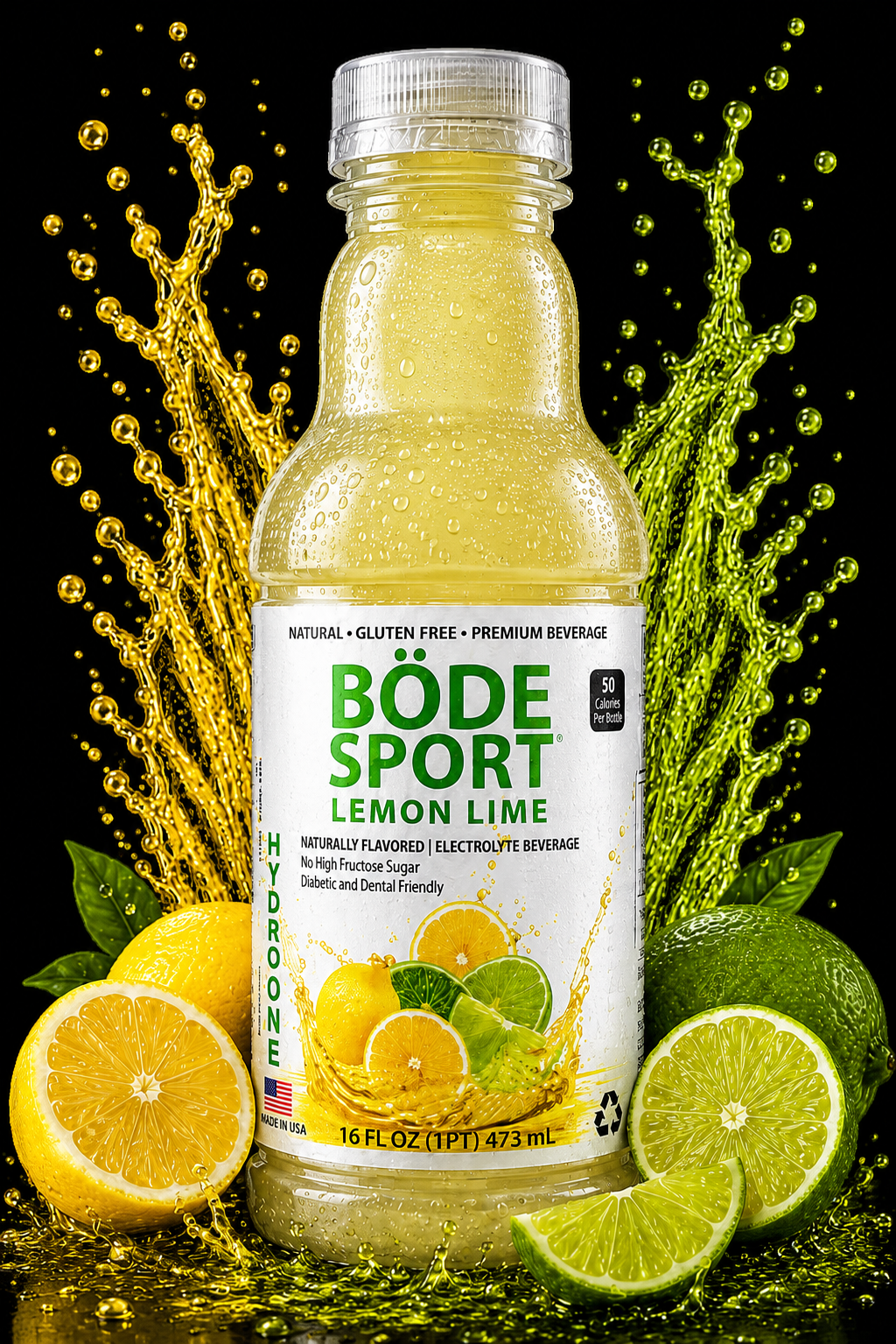 BÖDE Sport Lemon Lime 16 fl oz bottle